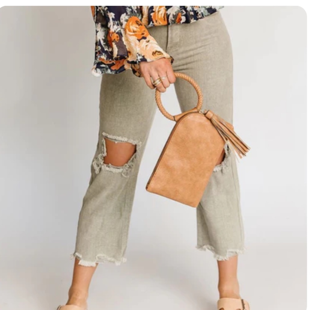 Mindy Mae -Dolly distressed jeans olive large